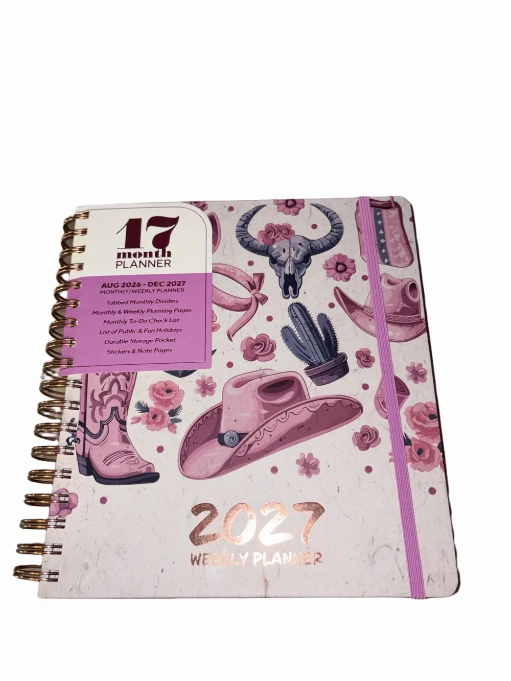 17-Month Pink Cowgirl Planner | Western Design | Weekly & Monthly Agenda